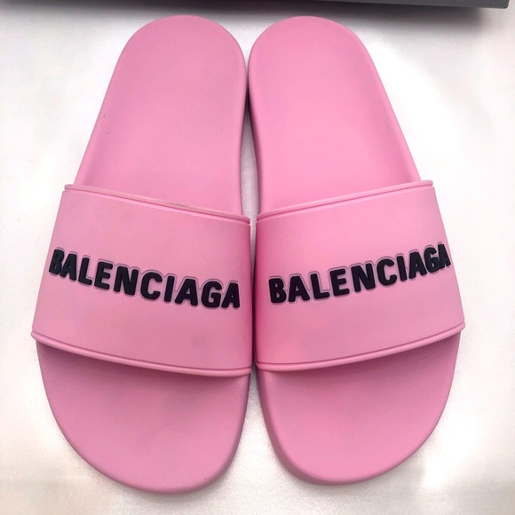 Balenciaga Logo Pool Slides - Picture 1 of 12